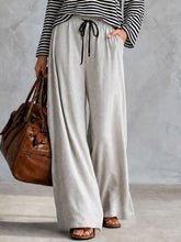 Casual Sporty Retro Gray Wide-leg Pants