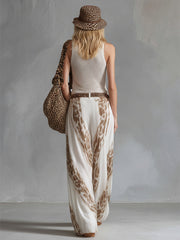 Elegant Vacation Style White Mesh Knit Tank Top