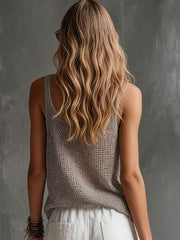 Casual Retro Gray Knitted Vest