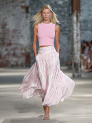 Elegant Retro Pink Knit Top